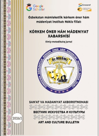 «KÓRKEM ÓNER HÁM MÁDENIYAT XABARSHÍSÍ» jurnalınıń muqabası
